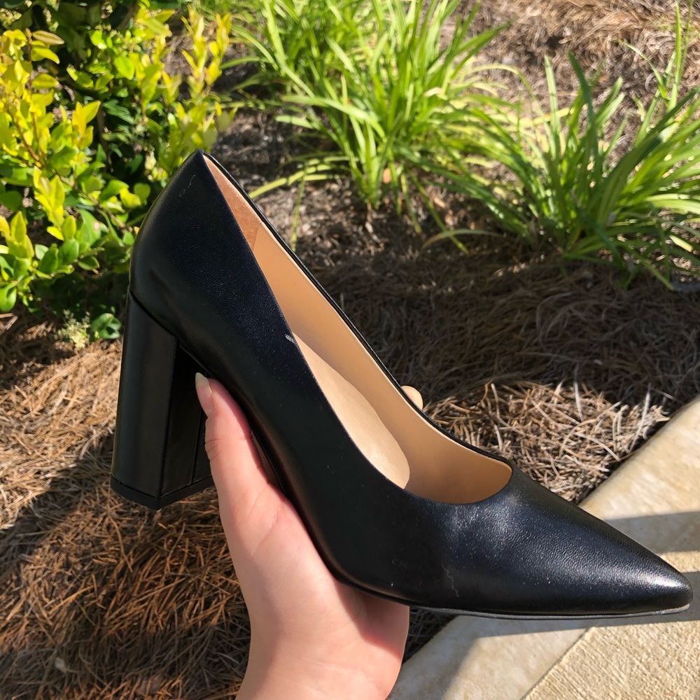 Franco Sarto Black Leather Heels Size 8